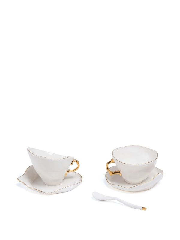 Seletti White Meltdown Tea Set | Browns Cups & Tea Sets