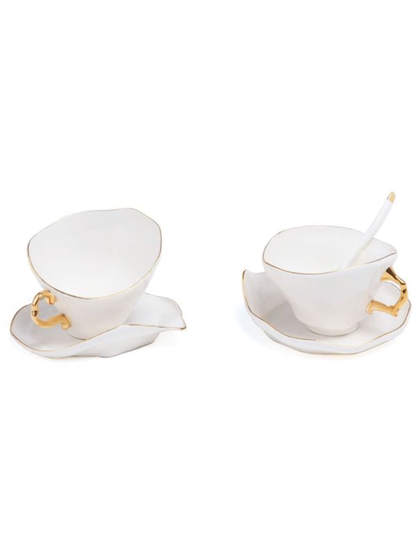 Seletti White Meltdown Tea Set | Browns Cups & Tea Sets