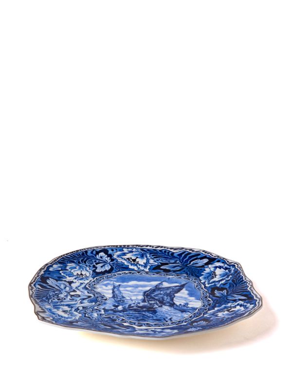 Seletti X Diesel Blue Living Mastricht Ship Porcelain Plate | Browns Plates & Bowls