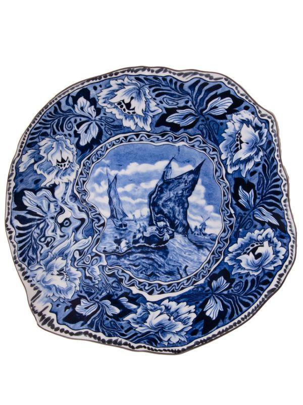 Seletti x Diesel Blue Living Mastricht Ship Porcelain Plate | Browns Plates & Bowls