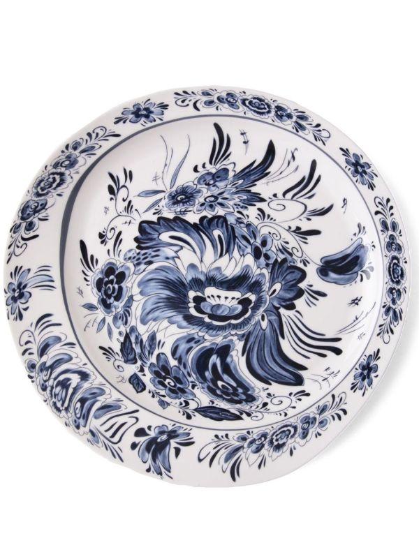 Seletti x Diesel White Living Hollandia Flowers Porcelain Plate | Browns Plates & Bowls