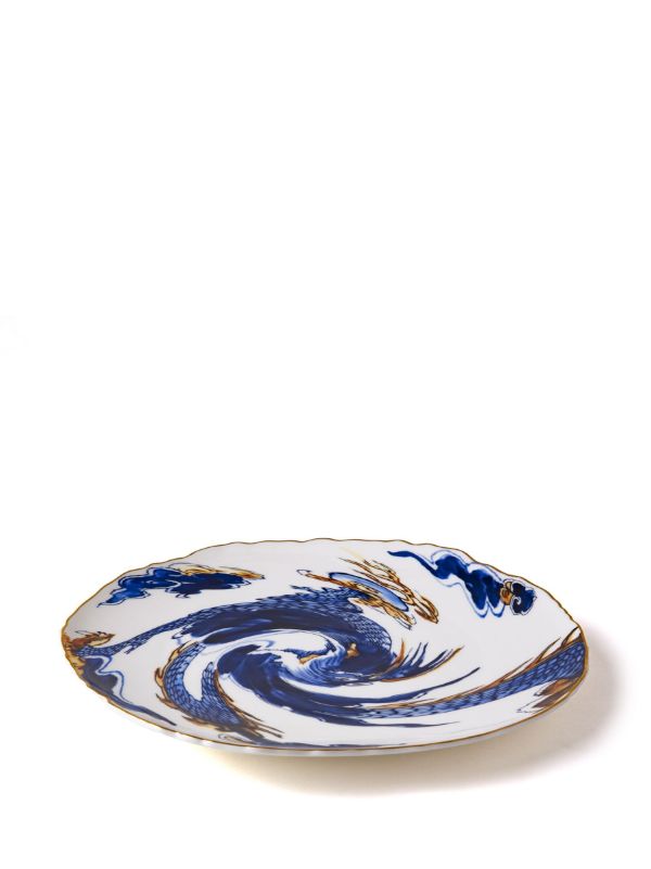 Seletti X Diesel White Living Imari Dragon Porcelain Plate | Browns Plates & Bowls
