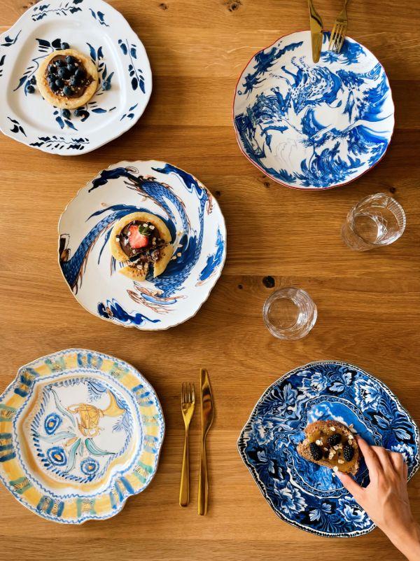 Seletti X Diesel White Living Imari Dragon Porcelain Plate | Browns Plates & Bowls