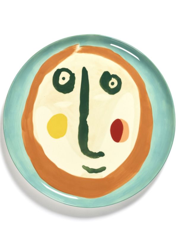Serax green Feast face print serving plate | Browns Plates & Bowls