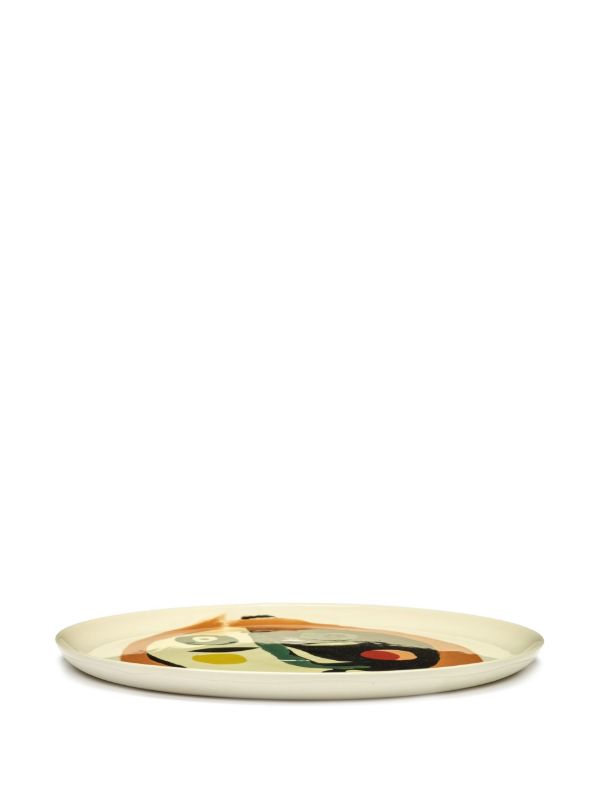 Serax White Feast Face Print Plate | Browns Plates & Bowls