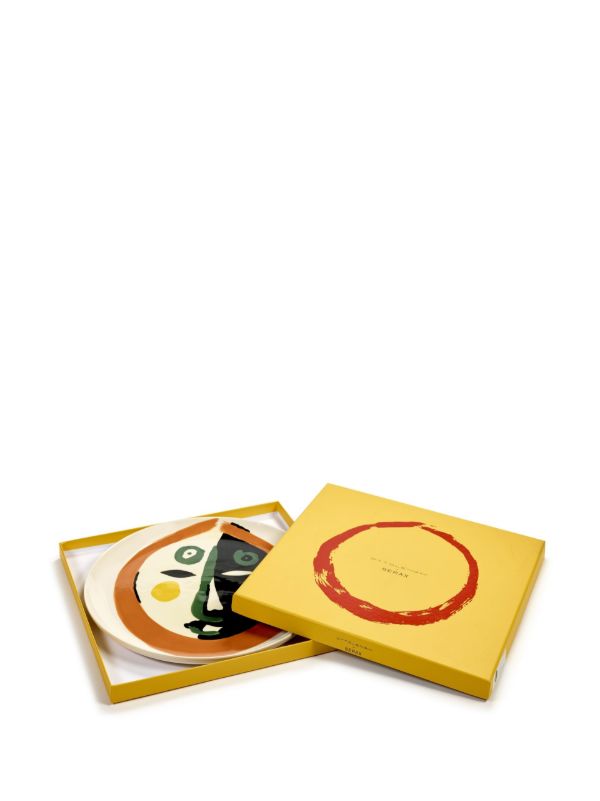 Serax White Feast Face Print Plate | Browns Plates & Bowls