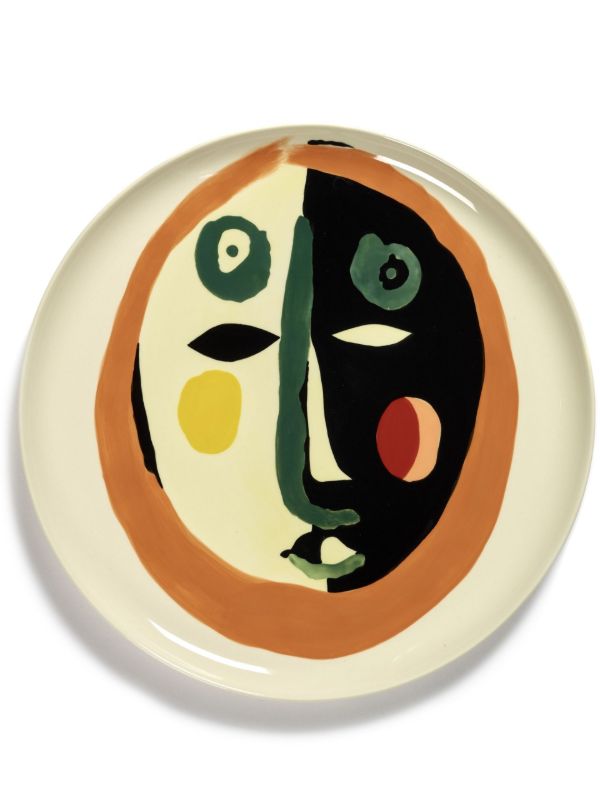 Serax white Feast face print plate | Browns Plates & Bowls