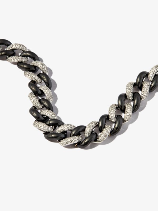 SHAY 18K Black And White Gold Curb Link Diamond Bracelet | Browns Bracelets