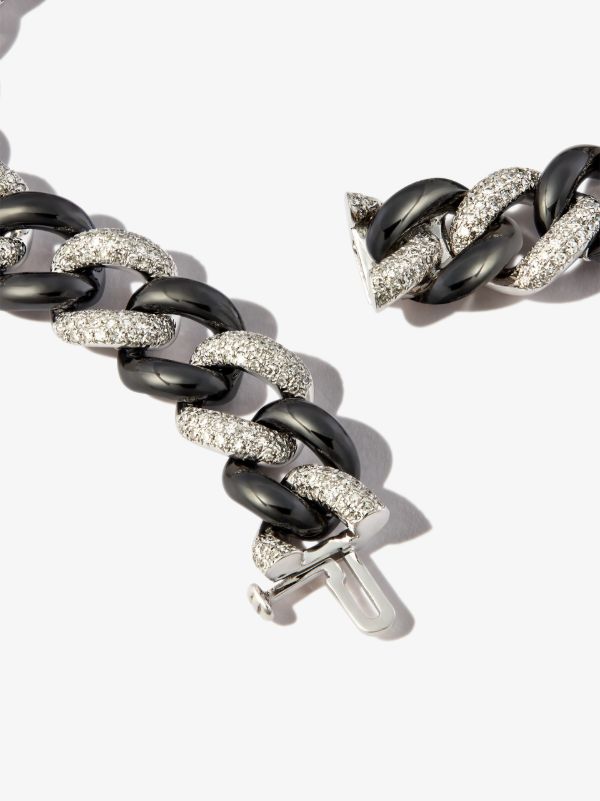 SHAY 18K Black And White Gold Curb Link Diamond Bracelet | Browns Bracelets