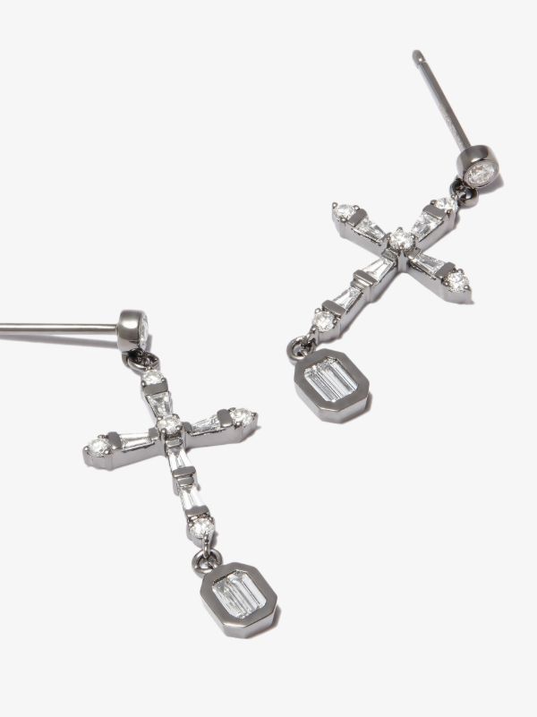 SHAY 18K Black Gold Cross Diamond Earrings | Browns Earrings