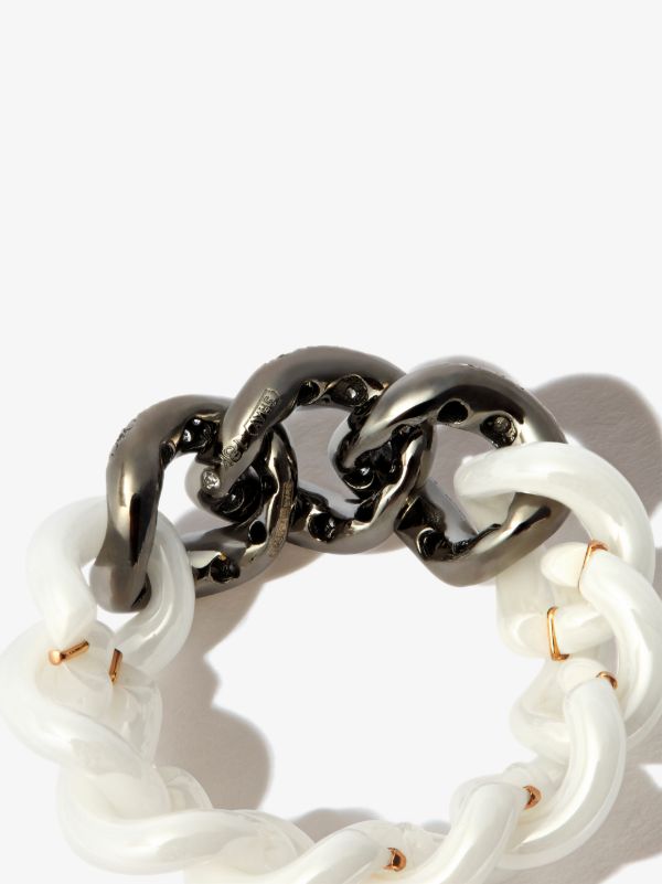 SHAY 18K Black Gold Curb Link Diamond Ring | Browns Rings