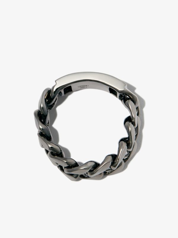SHAY 18K Black Gold ID Flat Link Ring | Browns Rings