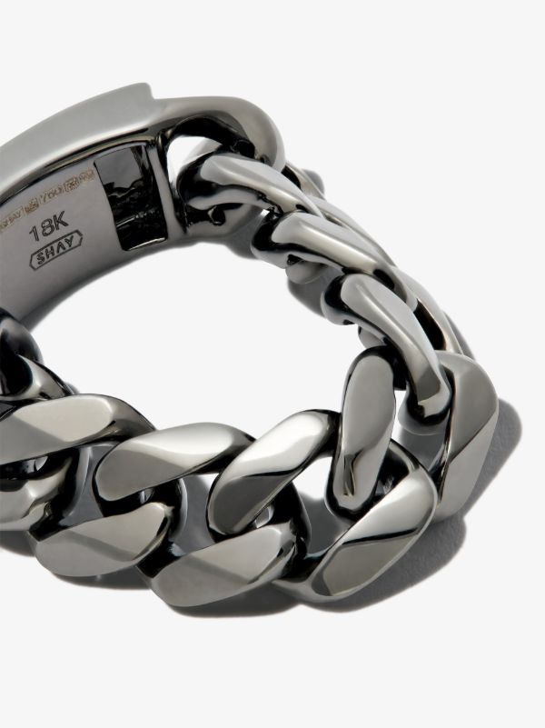 SHAY 18K Black Gold ID Flat Link Ring | Browns Rings