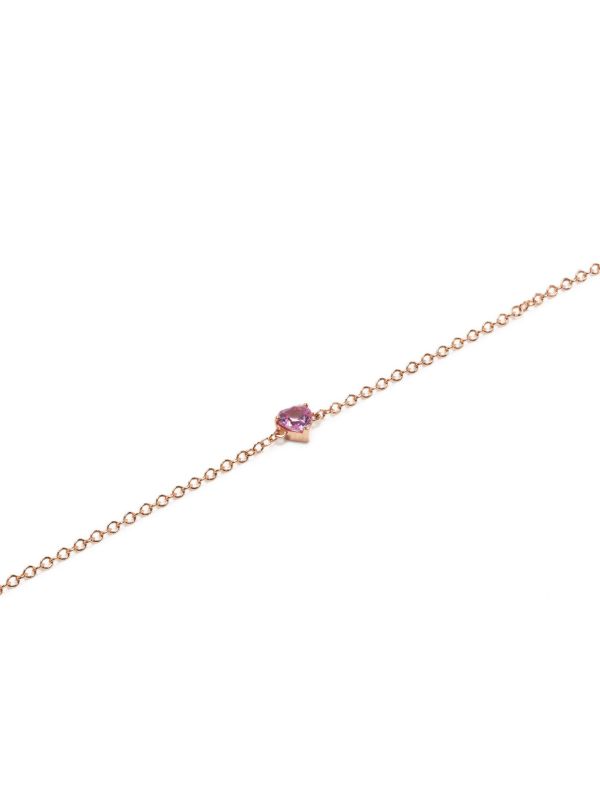 SHAY 18K Rose Gold Baby Heart Pink Sapphire Bracelet | Browns Fine Bracelets