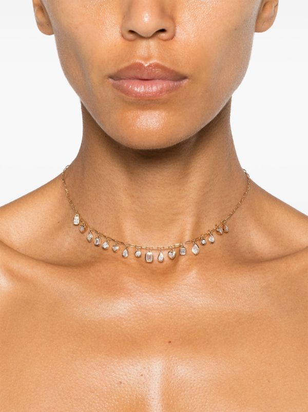 SHAY 18K Rose Gold Bezel Drop Diamond Necklace | Browns Fine Necklaces