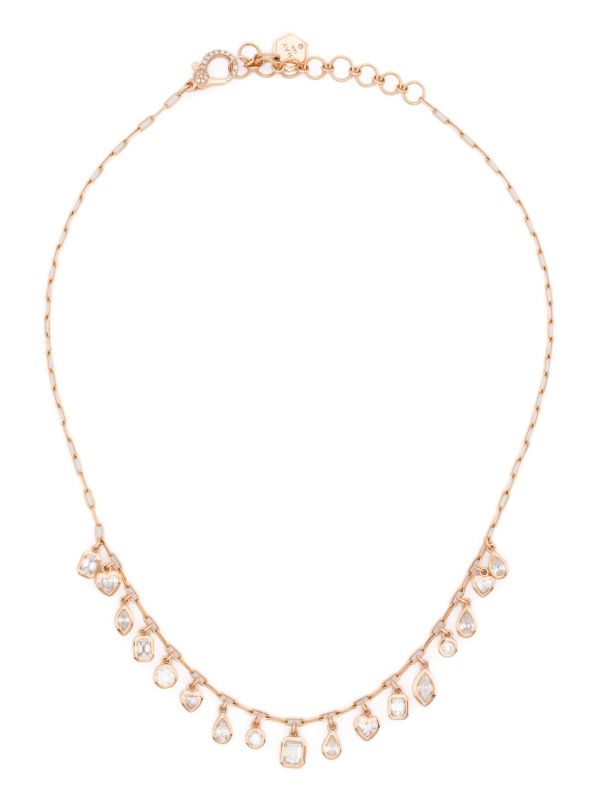 SHAY 18K Rose Gold Bezel Drop Diamond Necklace | Browns Fine Necklaces