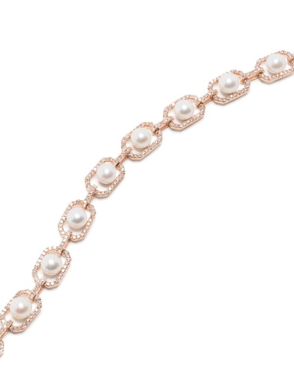 SHAY 18K Rose Gold Diamond And Pearl Bracelet | Browns Fine Bracelets