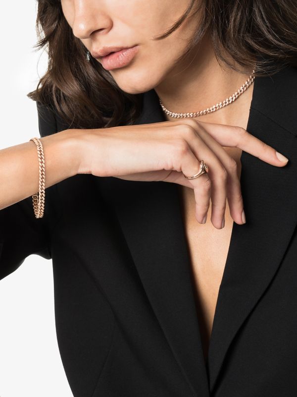 SHAY 18K Rose Gold Pavé Diamond Link Bracelet | Browns Fine Bracelets