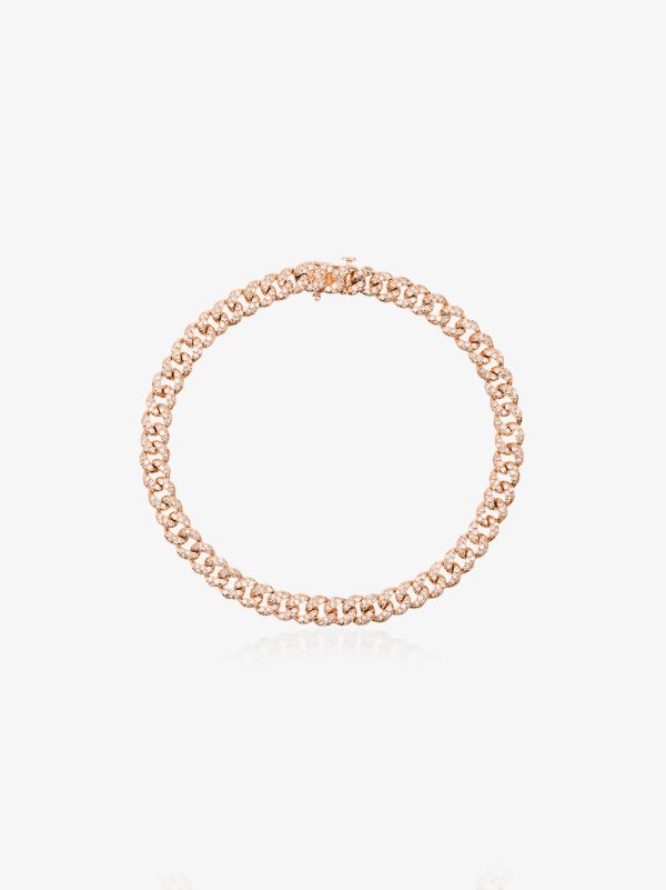 SHAY 18K rose gold pavé diamond link bracelet | Browns Fine Bracelets