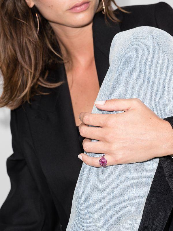 SHAY 18K Rose Gold Pavé Ruby Pinky Ring | Browns Fine Rings