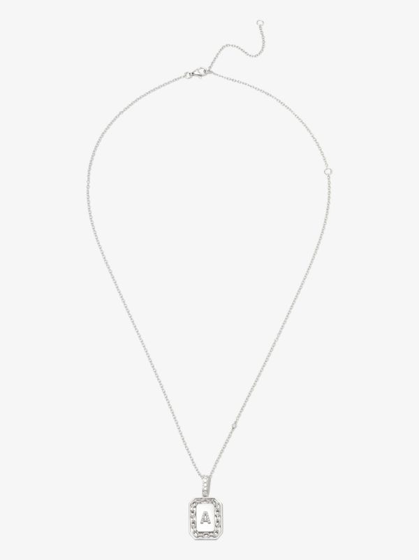 SHAY 18K White Gold A Initial Diamond Pendant Necklace | Browns Necklaces
