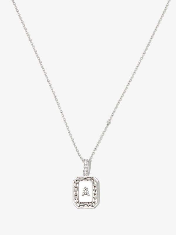 SHAY 18K white gold A initial diamond pendant necklace | Browns Necklaces