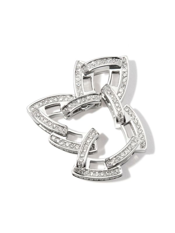 SHAY 18K White Gold Deco Link Chain Diamond Ring | Browns Rings