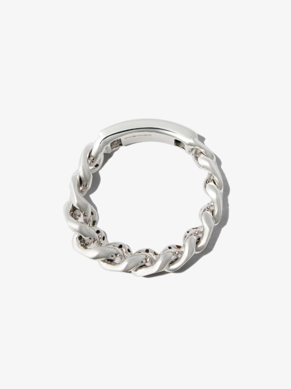 SHAY 18K White Gold ID Flat Link Ring | Browns Rings
