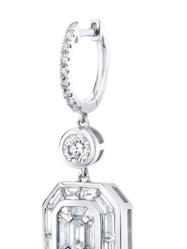 SHAY 18K White Gold Illusion Diamond Earrings | Browns Fine Earrings