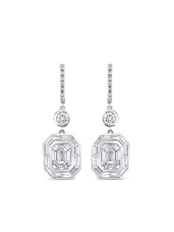 SHAY 18K white gold Illusion diamond earrings | Browns Fine Earrings