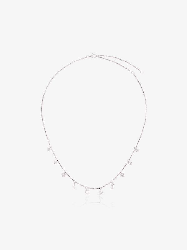 SHAY 18K white gold love diamond necklace | Browns Fine Necklaces