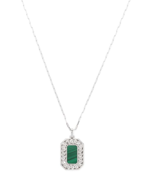 SHAY 18K white gold malachite necklace | Browns Necklaces
