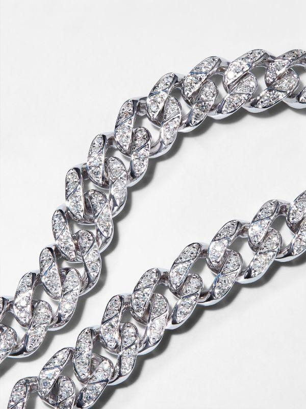 SHAY 18K White Gold Medium Flat Link Diamond Bracelet | Browns Bracelets