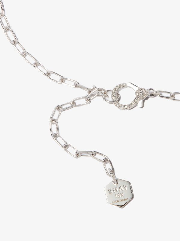 SHAY 18K White Gold Mini Cross Diamond Necklace | Browns Necklaces