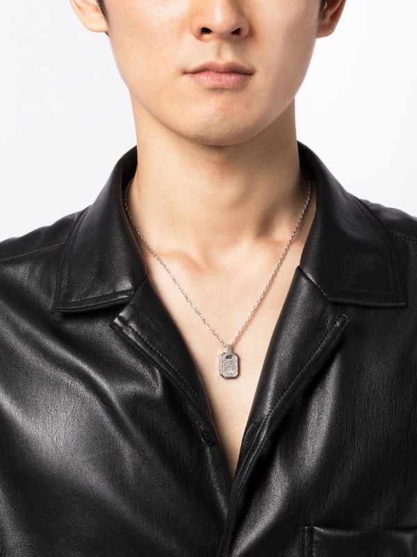 SHAY 18K White Gold Nameplate Diamond Necklace | Browns Necklaces