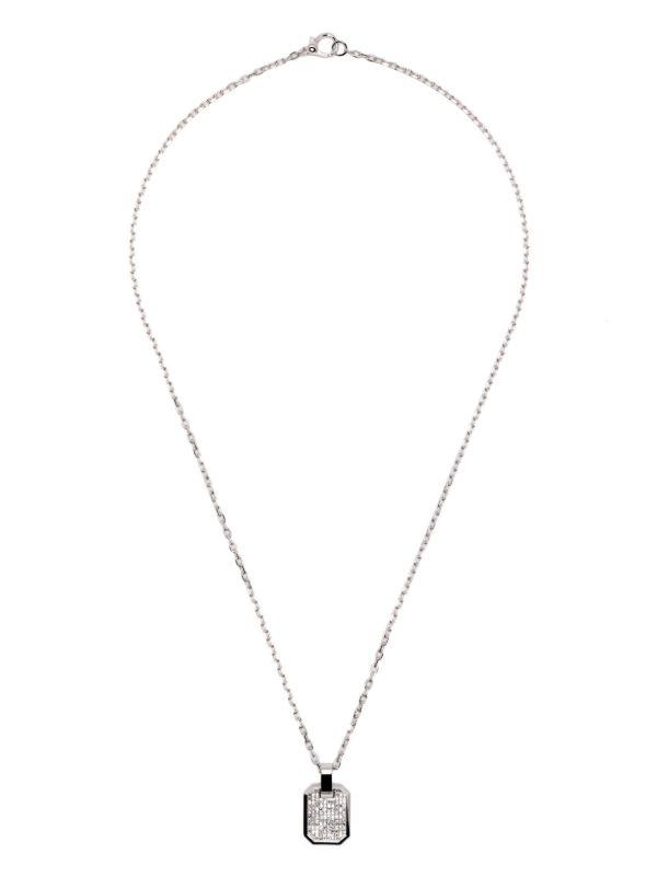 SHAY 18K White Gold Nameplate Diamond Necklace | Browns Necklaces