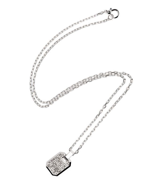 SHAY 18K White Gold Nameplate Diamond Necklace | Browns Necklaces