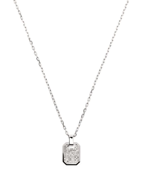 SHAY 18K white gold Nameplate diamond necklace | Browns Necklaces