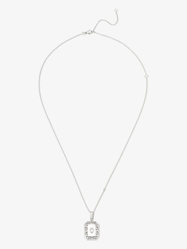 SHAY 18K White Gold O Initial Diamond Pendant Necklace | Browns Necklaces
