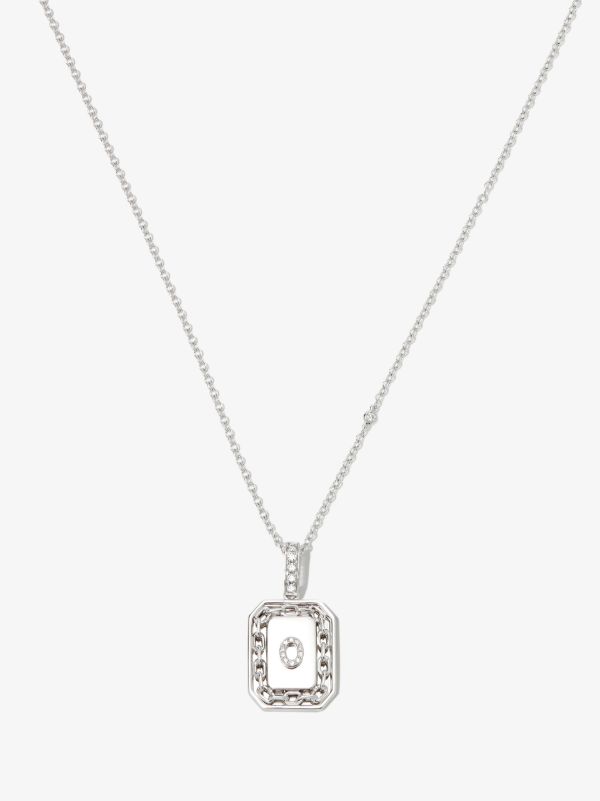 SHAY 18K white gold O initial diamond pendant necklace | Browns Necklaces