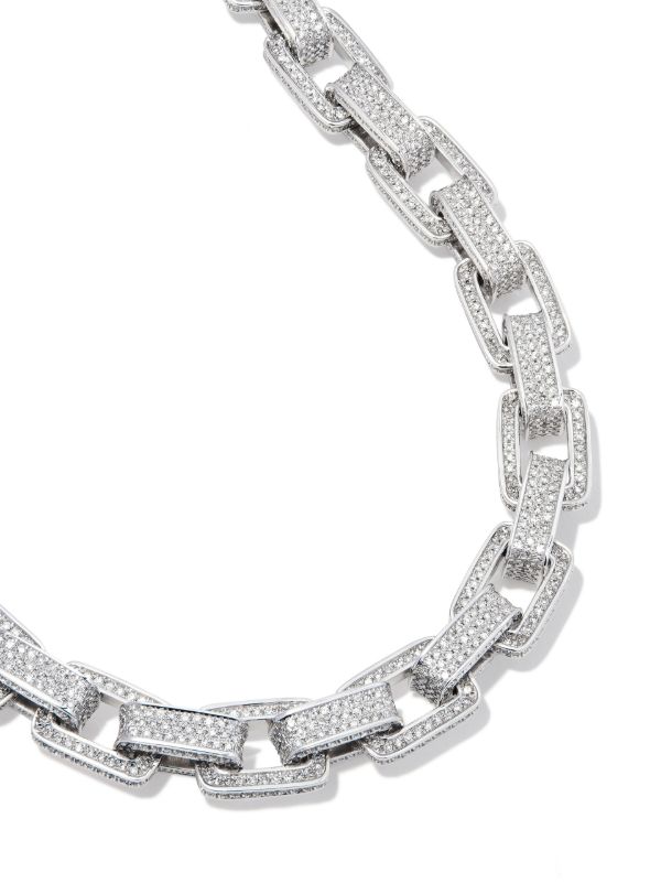 SHAY 18K White Gold Pavé Diamond Link Bracelet | Browns Bracelets