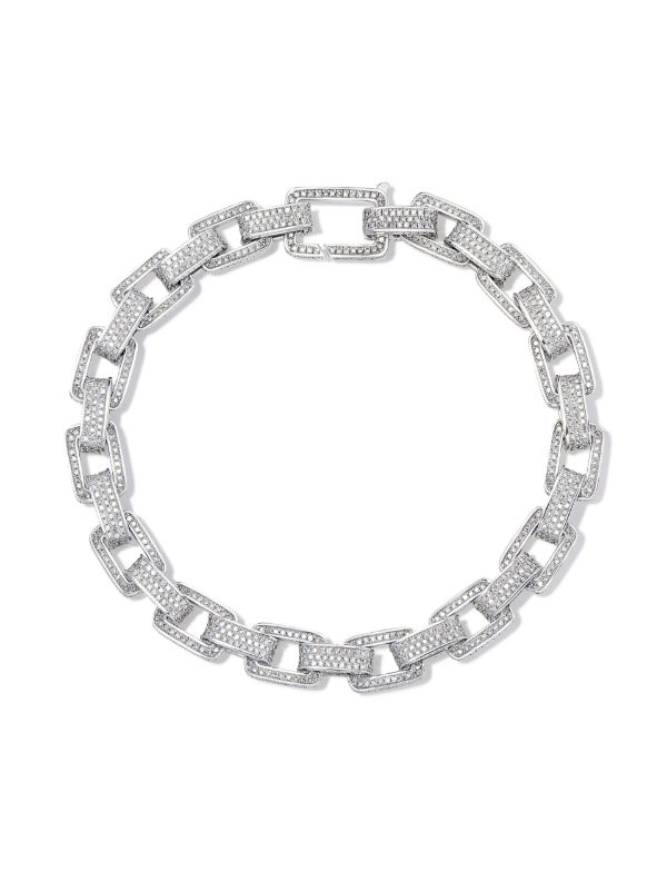 SHAY 18K White Gold Pavé Diamond link bracelet | Browns Bracelets