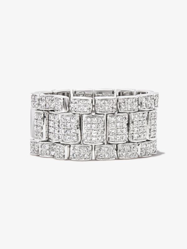 SHAY 18K White Gold Rail Link Diamond Ring | Browns Rings