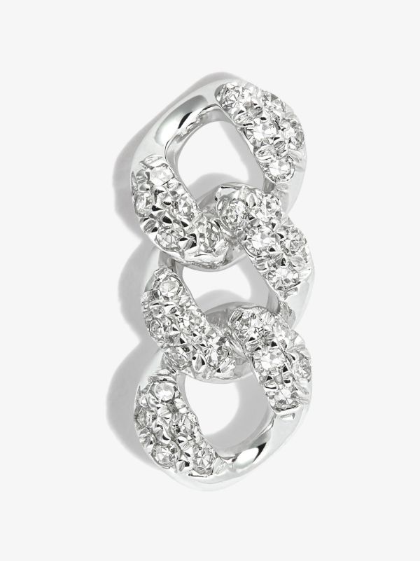 SHAY 18K white gold Triple Link diamond single earring | Browns Earrings