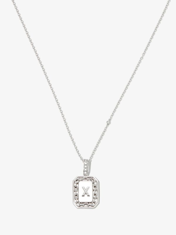 SHAY 18K white gold X initial diamond pendant necklace | Browns Necklaces
