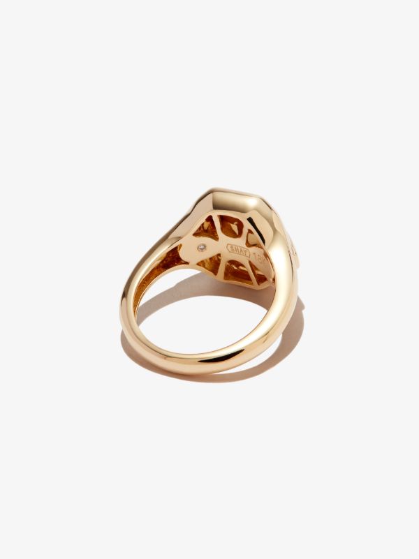 SHAY 18K Yellow Gold Capricorn Diamond Signet Ring | Browns Fine Rings