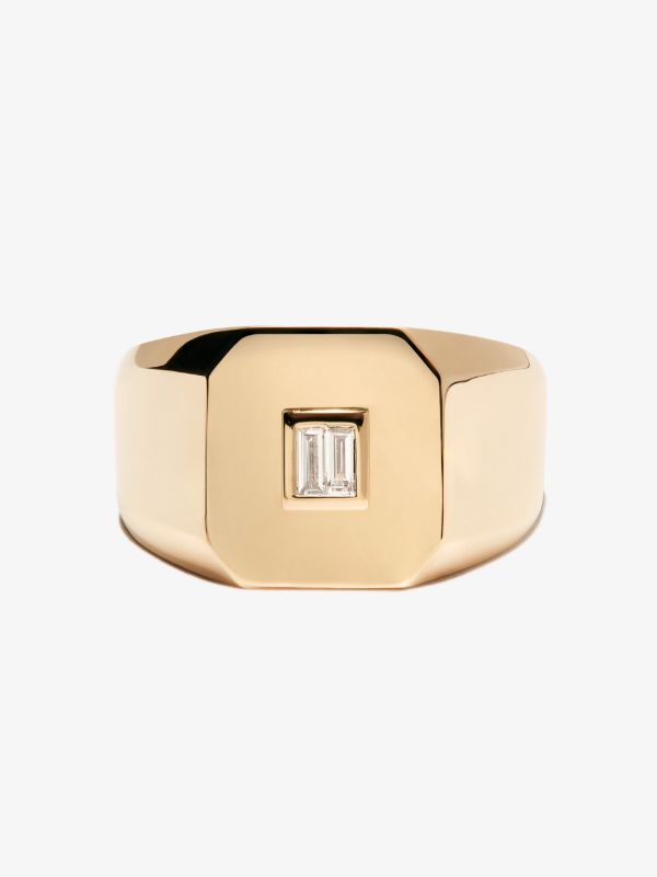 SHAY 18K Yellow Gold Diamond Signet Ring | Browns Rings