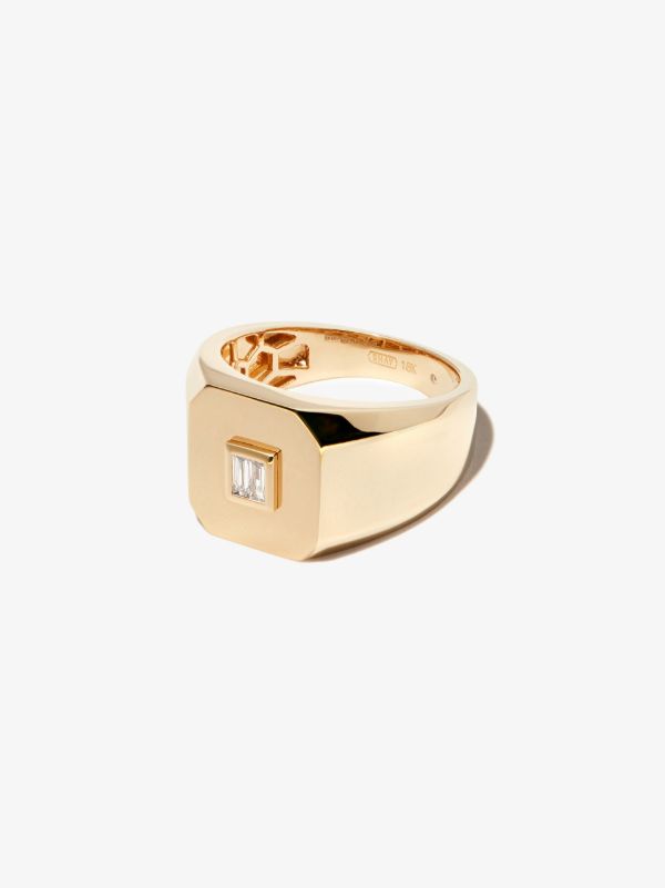 SHAY 18K Yellow Gold Diamond Signet Ring | Browns Rings