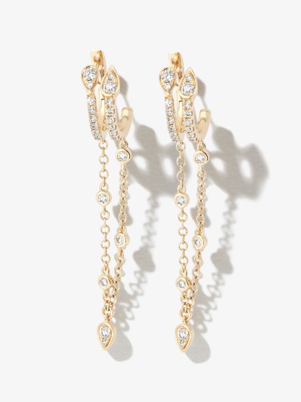 SHAY 18K Yellow Gold Double Fringe Diamond Hoop Earrings | Browns Fine Earrings