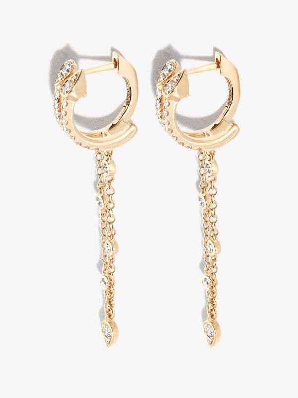 SHAY 18K Yellow Gold Double Fringe Diamond Hoop Earrings | Browns Fine Earrings